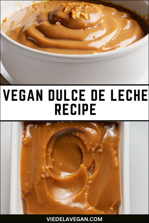 Vegan Dulce de Leche Recipe - Sweet & Creamy Treat Coconut Cream Recipes Vegan, Vegan Sweetened Condensed Milk Recipes, Vegan Flourless Desserts, Dr Vegan Recipes, Vegan Caramel Recipe, Vegan Mexican Dessert Recipes, Vegan Condensed Milk Recipes, Vegan Custard Recipe, Gluten Free Vegan Dessert Recipes