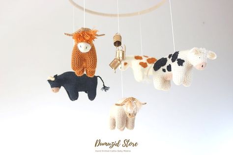 Cow Mobile, Highland Cow Baby, Western Nursery, Cow Nursery, Baby Buffalo, Boy Mobile, Boy Nursery Themes, Cowgirl Nursery, Baby Boy Room Nursery