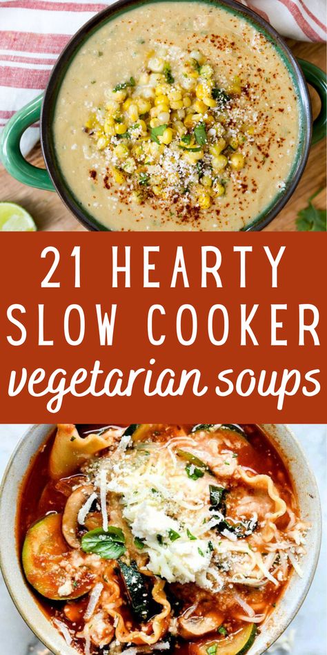 Crock Pot Vegetarian, Slow Cooker Soup Vegetarian, Crock Pot Soup Recipes, Vegetarian Soups, Vegetarian Crockpot Recipes, Vegetarian Soup Recipes, Slow Cooker Vegetarian, Crockpot Soup Recipes, Vegetarian Crockpot