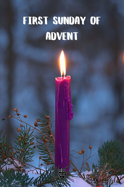 The season of Advent is a period of both repentance and celebration. We spend time in spiritual preparation for the coming of Jesus Christ at Christmas. Advent Time Decoration, First Advent Candle, First Sunday Of Advent Hope, Advent Pictures, First Advent Sunday, First Day Of Advent, Advent Images, Happy Advent, Advent Catholic