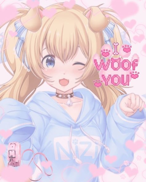 Puppy Girlfriend Anime, Anime Puppy, Dream Girlfriend, Puppy Girl, 2000s Art, Pink Puppy, Soft Pink Theme, Creative Profile Picture, Puppy Play