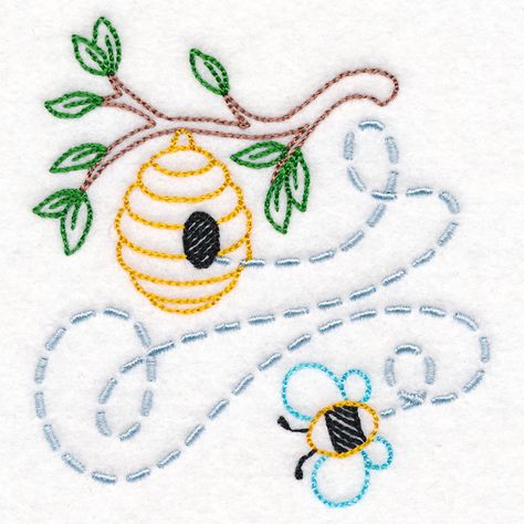 Towel Embroidery Designs, Bee Embroidery, Towel Embroidery, Urban Threads, Hand Embroidery Projects, Embroidery Patterns Vintage, Pola Sulam, Paper Embroidery, Simple Embroidery