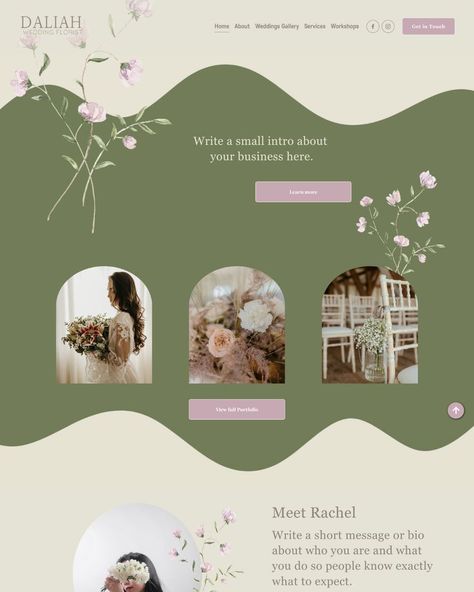 sweet floral modern website design Romantic Design Graphic, Floral Website Design, Website Branding Design, Floral Website, Florist Website, 블로그 디자인, Graphic Designer Studio, Romantic Colors Palette, Squarespace Template