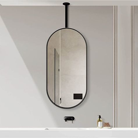 Simple Mirror, Practical Bathroom, Entrance Halls, Vanity Mirrors, Frameless Mirror, Ceiling Installation, Led Mirror Bathroom, Metal Ceiling, Bathroom Vanity Mirror