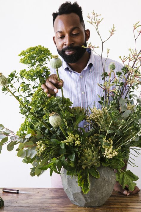 Vegetative Floral Design, Flower Magazine, Poppy Pods, Greenery Arrangements, Floral Arranging, Fun Personality, Christmas Shoot, Kangaroo Paw, Flower School