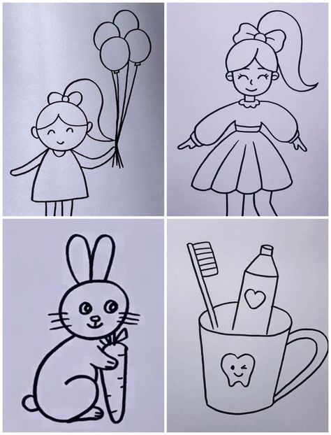 Easy Drawings for Kids | drawing | Learn to Make Simple Drawings in Easy Steps | By Kidpid - Facebook Steps Drawing, Anime Drawings For Beginners, Drawings For Kids, Easy Animal Drawings, Simple Drawings, Easy Animals, Easy Drawings For Kids