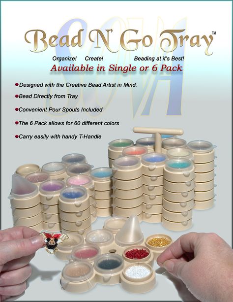 Bead N' Go, 6-Pack, Sova Enterprises Bead Organizing, Bead Organization, Bead Storage, Beaded Tassel Earrings, Tray Organization, Single Bead, Beading Ideas, Beaded Bracelet Patterns, Craft Room Organization