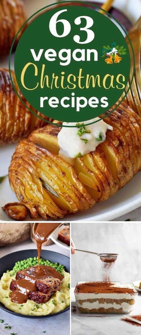 63 Vegan Christmas Dinner Recipes (Full Menu) - Elavegan Vegan Christmas Party, Christmas Vegan Recipes, Vegetarian Christmas Main, Vegan Christmas Dinner Recipes, Vegan Holiday Cookies, Vegan Christmas Desserts, Vegan Info, Christmas Dinner Recipes, Vegan Xmas