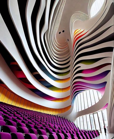 Futurism Architecture, Colourful Architecture, Gehry Architecture, Dynamic Architecture, Colorful Architecture, Deconstructivism, Colorful Buildings, Colour Architecture, Interior Textiles