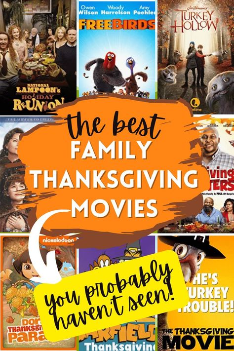 Fall Family Movies, Thanksgiving Cartoons, Thanksgiving Movies For Kids, Movie Meals, Turkey Movie, Best Fall Movies, Best Thanksgiving Movies, Thanksgiving Movie, Thanksgiving Movies