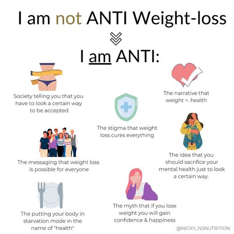 NICKY | Non-Diet Nutrition on Instagram: “I am ANTI diet culture making you feel like your worth is based on your weight. . You’re not a ✨bad person✨ if you desire weight loss. .…” Anti Dieting Culture, Anti Diet Quotes, Anti Diet, Body Positive Quotes, Diet Quotes, Food Freedom, Anti Dieting, Diet Culture, Diet Nutrition