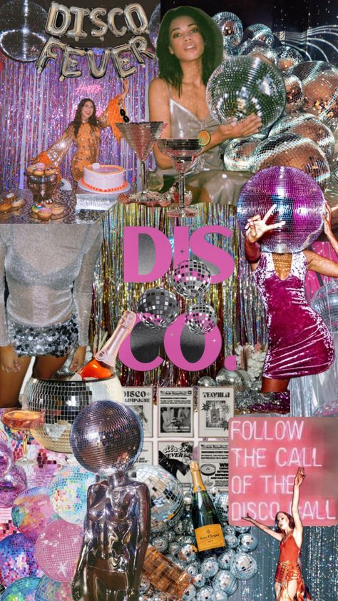 26 Birthday Ideas Themed Parties, Disco Party Aesthetic, Dancing Queen Birthday, Disco Theme Parties, Xmas Party Outfits, Birthday Outfit Ideas, 70s Disco Party, Sweet Sixteen Birthday Party Ideas, Prom Themes