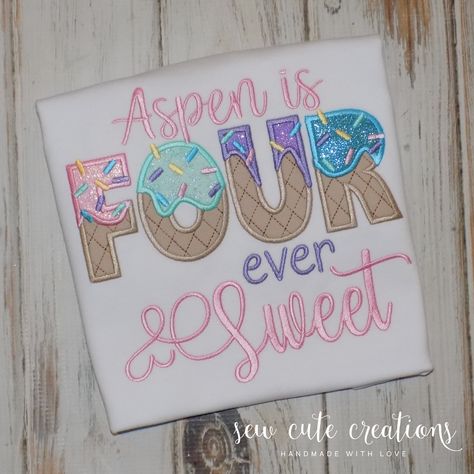 Four Ice Cream Party, Scream Four Ice Cream Party, Four Ever Sweet Birthday, Four Ever Sweet, Ice Cream Font, Party Colors, Coloring For Boys, Ice Cream Theme, Sweet Birthday