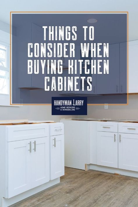 Cabinets are a staple in pulling together the look you’re going for in your home. For example, picking the right color and design of a kitchen cabinet is the key to a perfect kitchen! Head over to the new blog post where I have highlighted the top things to consider when picking new cabinets for your home! 🍳 🔪 #kitchencabinets #homeimprovement #homeremodel #handymanlarry #kitchen #kitchendesign Picking Kitchen Cabinets, Kitchen Without Cabinets, Types Of Kitchen Cabinets, Kitchen Remodel Plans, Cabinets To Go, New Cabinets, Semi Custom Cabinets, Cabinet Options, Best Kitchen Cabinets