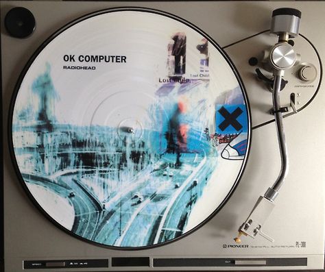 Radiohead - OK Computer Promo Picture Disc LP, 1997 Parlophone (UK) Ok Computer, Radiohead, Walking, Computer, Tumblr, Blue, White, Black