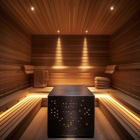 20 Dreamy Indoor Saunas You Will Love Luxury Sauna Spa, Cold Plunge And Sauna Room, Sauna And Cold Plunge Room, Sauna In House, Sauna Design Interior, In Home Sauna, House Sauna, Home Sauna, Malibu Beach House