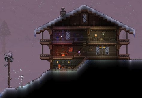 Shust19 (u/Shust19) - Reddit Terraria Hallow House Ideas, Terraria Village Ideas, Terraria Snow Biome House, Terraria Snow House, Terraria Builds Ideas, Terraria Base Ideas, Terraria Base, Terraria Houses, Terraria Design