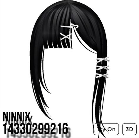 Bangs Code, Heaven Clothes, Y2k Hair, Star Tattoo Designs, Black Hair Roblox, Hair Textures, Roblox T-shirt, Games Roblox, Bloxburg Decal Codes