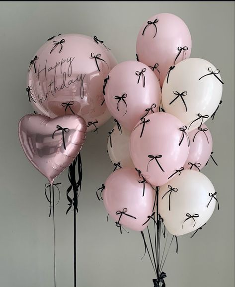 Pink Birthday Decorations, Birthday Balloons Pictures, 17th Birthday Ideas, Happy Birthday Decor, Birthday Room Decorations, 20th Birthday Party, Pink Birthday Cakes, Birthday Ideas For Her, Cute Birthday Ideas