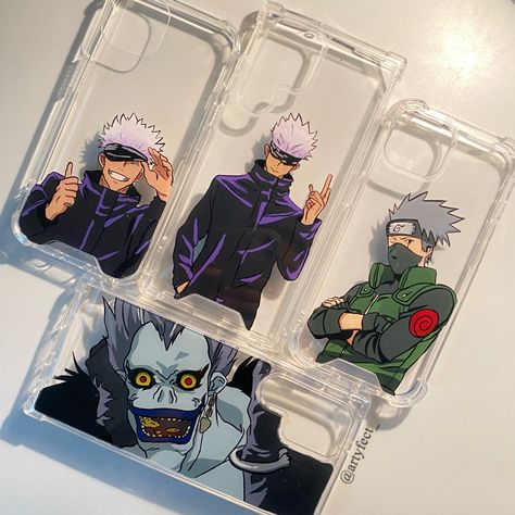 #animeicons #animetiktok #animecosplayer #kakashi #gojou #iphonecasecovers #glasspaint #animecollection #animecore Anime Phone Cover, Custom Made Phone Cases, Cute Moth, Phone Case Diy Paint, Anime Sites, Anime Lock Screen, Merry Christmas Funny, Anime Phone, Pinterest Diy Crafts