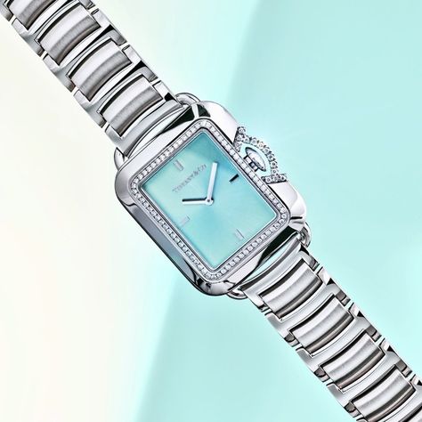 Tiffany & Co. on Instagram: “Face time. Introducing the new Tiffany T limited-edition watch collection, a distinctive blend of exceptional Tiffany design and expert…” Tiffany Watches, Tiffany T, Limited Edition Watches, Cartier Jewelry, Luxury Purses, Tiffany And Co, Square Watch, Watch Faces, Tiffany Blue