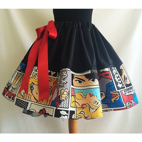 Pop Art Full Skirt 1950s Print Retro Skirt Vintage Skirt Style by... ($44) ❤ liked on Polyvore featuring grey and women's clothing Book Dresses, Pop Art Clothing, Unusual Fashion, Dress Barbie Doll, Pop Art Fashion, Outfit Retro, Salsa Dress, Retro Skirt, Moroccan Fashion