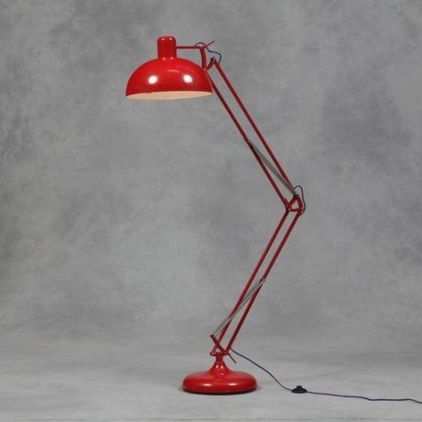 Floor Lamps | Tripod Floor Lamps|Arc Floor Lamps + MORE|Homesdirect365 Oversized Floor Lamp, Retro Floor Lamps, Red Floor Lamp, Floor Desk, Red Desk, Desk Lamp Design, Desk Styling, Classic Desk, Furniture Boutique