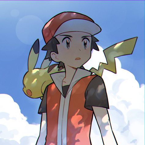 Red Pokemon Pfp, Trainer Red Pokemon, Pokemon Red Fanart, Red Pokemon Trainer, Red From Pokemon, Pokemon Manga Icon, Pfp Pokemon, Video Game Icons, Pokemon Fire Red