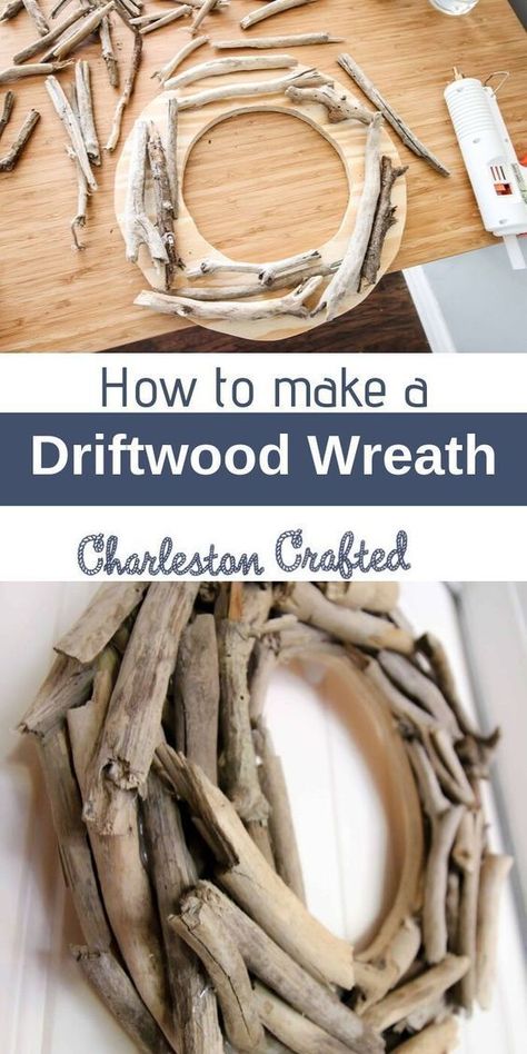 Diy Wreaths Decor, Diy Driftwood, Driftwood Wreath, Driftwood Diy, Driftwood Art Diy, Diy Christmas Wreaths Ideas, Christmas Wreaths Ideas, Easy Diy Wreaths, Driftwood Projects