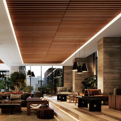 Wood Ceiling Panels, Wood Slat Ceiling, Ceiling Solutions, Ceiling Details, Senior Thesis, Armstrong Ceiling, Timber Ceiling, Veneer Panels, Ceiling System