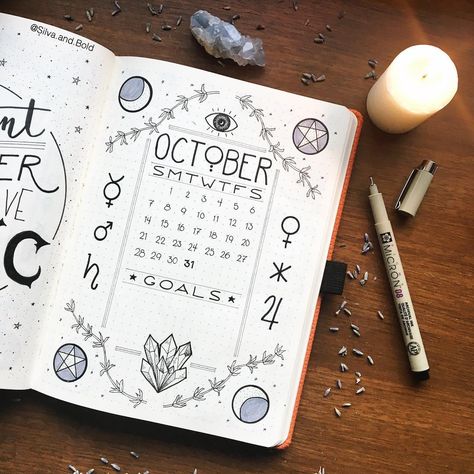 Sabrina’s Bullet Journal on Instagram: “Hi friends! How is your October going? 👁🔮🎃 . . . My month is going great! So far I have been to a pumpkin patch and a haunted corn maze. I…” Bullet Journal Theme Ideas, Journal Theme Ideas, Bullet Journal October, Bullet Journal Cover Page, Bullet Planner, Bullet Journal Weekly Spread, Bullet Journal Mood, Bullet Journal Notebook, Corn Maze