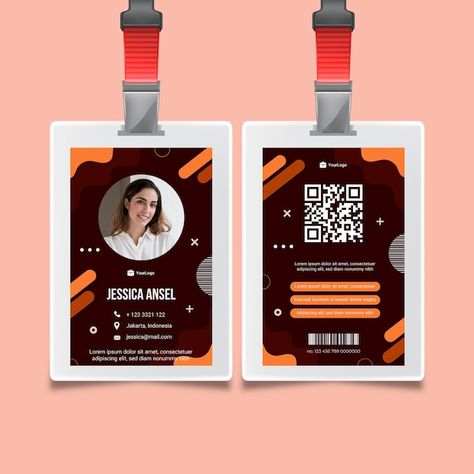 Free vector businesswoman id card | Free Vector #Freepik #freevector #corporate-company #corporate #ready-print #company-template Corporate Id, Print Images, Business Women, Graphic Resources, Vector Free