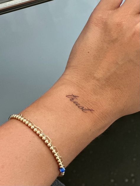 Interior Designer Tattoo Ideas, Wrist Tattoo Dainty, Tattoo Top Of Wrist, Front Of Wrist Tattoo, Word Wrist Tattoos, Front Wrist Tattoos For Women, Top Of Wrist Tattoos For Women, Timeline Tattoo Ideas, Tattoo Wrist For Women