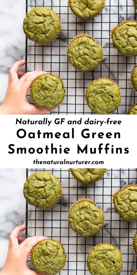 Green Smoothie Muffins, Kids Muffins, Smoothie Muffins, Oreo Smoothie, Green Muffins, Baby Nutrition, Baking Therapy, Healthy Greens, Spinach Muffins