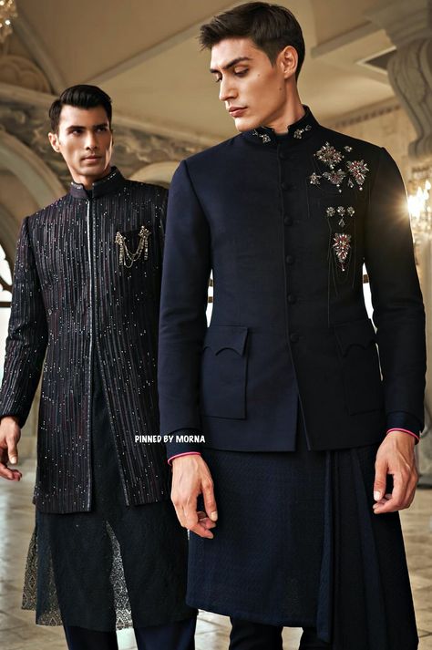 Shantnu & Nikhil - India 🇮🇳 Indowestern Outfits For Men, Indo Western Outfits For Men, Indo Western Dress For Men, India Fashion Men, Indowestern Sherwani, Indian Wedding Clothes For Men, Sherwani For Men Wedding, Wedding Kurta For Men, Stylish Men Wear