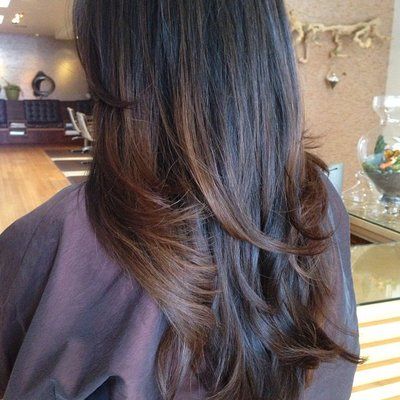 asian hair balayage with brown hightlights Blonde Balayage Highlights, Black Hair Balayage, Ombre Highlights, Black Hair With Highlights, Asian Hair, Pretty Hair, Dark Brown Hair, Hair Envy, Love Hair