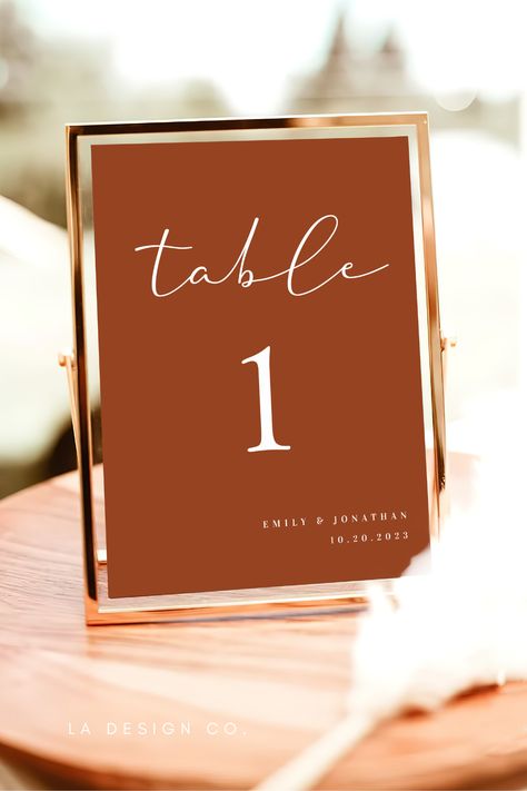 Enhance your fall wedding with this Elegant Terracotta Fall Wedding Table Number, perfect for adding a touch of sophistication to your fall wedding tablescapes. Ideal for fall centerpieces wedding, this design complements terracotta wedding themes and burnt orange weddings. A must-have for boho fall wedding vibes, it's the perfect addition to your fall wedding decor. Elevate your fall wedding table decor with these stunning fall wedding decorations. Terracotta Wedding Centerpieces, Copper Wedding Centerpieces, Fall Centerpieces Wedding, Terracotta Fall Wedding, Lunch Decor, Fall Wedding Table Numbers, College Lunch, Fall Wedding Tablescapes, Fall Wedding Table Decor