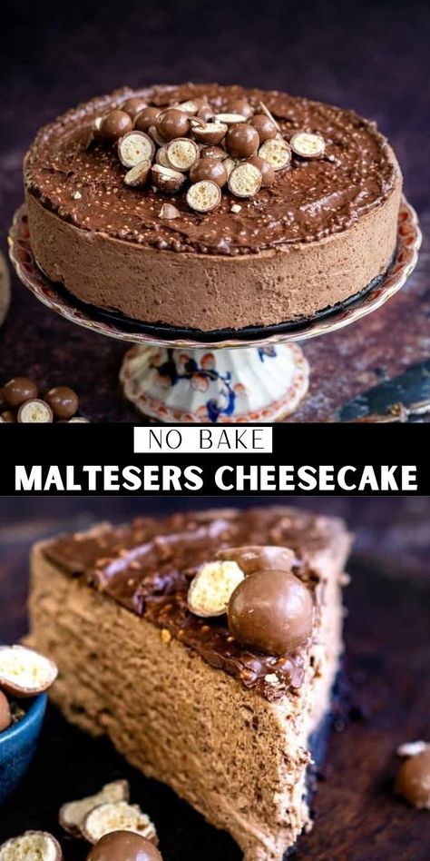 Maltesers Cheesecake, Cheesecake Cake Recipes, Cheesecake No Bake, Chocolate Bowls, Lemon Cheesecake Recipes, Chocolate Cheesecake Recipes, Make Ahead Desserts, Easy Cheesecake Recipes, Bake Cheesecake