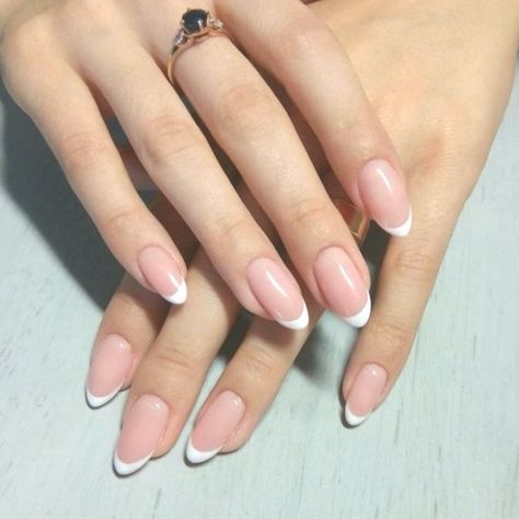 Acrylic Nails Almond French, French Manicure Almond, Nails Almond French, Acrylic Nails Almond, French Manicure Acrylic Nails, Almond Nail Art, Glitter French Manicure, Pointy Nails, Almond Shape Nails