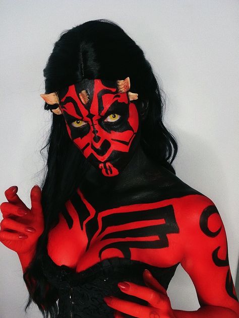 #darthmaul #lordsith #starwars #makeupartist #halloweenmakeup #halloween Darth Maul Makeup Female, Darth Maul Makeup, Sith Makeup, Star Wars Makeup, Halloween Usa, Mickey Halloween Party, 2000s Cartoons, Ren Fair, Mickey Halloween