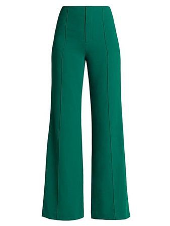 green Outfit | ShopLook Teal Pants, Clothing Pattern Design, Creative T Shirt Design, High Waist Wide Leg Pants, Green Outfit, Dark Teal, Professional Outfits, Alice Olivia, Clothing Patterns