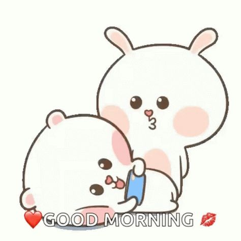 Good Morning Kiss GIF - GoodMorning Kiss Love - Discover & Share GIFs Good Morning Kiss Gif, Cuddling Gif, Calin Gif, Gif Kawaii, Spoiled Rabbit, Morning Kiss, Bear And Rabbit, Cartoon Bears, Good Morning Kisses