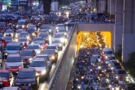 Traffic Congestion, Hanoi, Aerial View, A Year, Vietnam, Tin, Holiday Decor