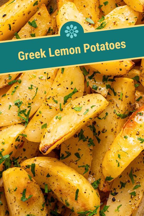 Greek Potatoes Recipe, Portfolio Diet, Honey Roasted Sweet Potatoes, Zucchini Latkes, Greek Style Potatoes, Crowned Eagle, Greek Lemon Potatoes, Greek Potatoes, Lemon Potatoes