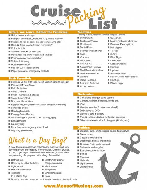 Looking for a Packing List for a Cruise to make sure you are not forgetting something? Check out our comprehensive list as a guide {and it's printable too!} Cruise Itinerary, Cruise Packing List, Cruise Packing, Cruise Essentials, Packing List For Cruise, Vacation Videos, Cruise Planning, Packing For A Cruise, Alaskan Cruise