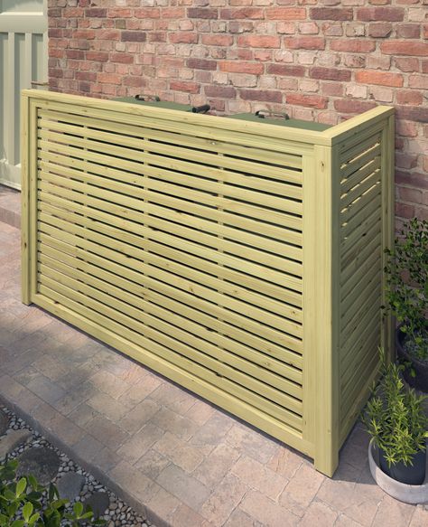 Have you seen our new bin screens? Perfect for covering up a range of items in your outdoor space including wheelie bins, compost bins, small air con units and more. Choose from a range of sizes and designs. #BinScreen #BinStore #WheelieBin #Landscaping Trellis Bin Screen, Bin Cover Ideas, Outdoor Bin Storage, Wheelie Bin Screen Ideas, Hide Wheelie Bin Ideas, Bin Covers Wheelie, Wheelie Bin Screen, Bin Screening Ideas, Wheelie Bin Storage Ideas Diy