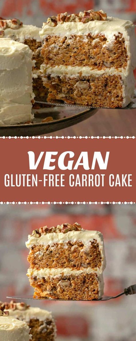 This vegan gluten free carrot cake is so good no one will ever guess that it's either vegan or gluten-free! It's perfectly moist and packed with flavor for a perfect dessert. #vegan #glutenfree | lovingitvegan.com Vegan Gluten Free Carrot Cake, Vegan Carrot Cake Recipe, Vegan Carrot Cake, Healthier Treats, Gluten Free Carrot Cake, Dessert Oreo, Vegan Gluten Free Desserts, Dessert Vegan, Dessert Parfait