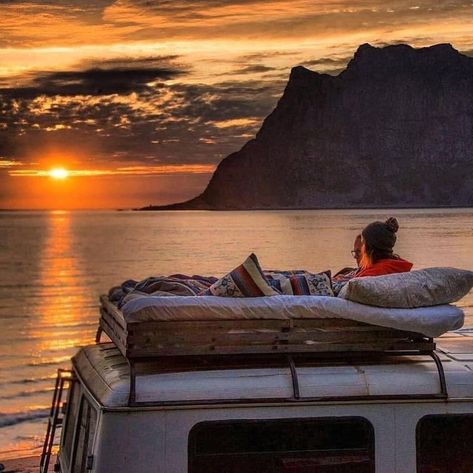 When One Door Closes, Bus Life, Camper Van Conversion Diy, Van Living, Travel Van, Camper Life, Van Camping, Arctic Circle, Midnight Sun