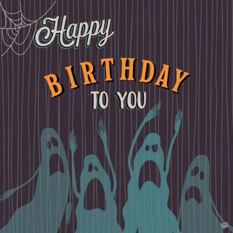 Birthday image to share with someone born on Halloween day. Halloween Birthday Wishes, Halloween Baby Birthday, Birthday Hashtags, Happy Birthday Halloween, Happy Birthday Cards Images, Happy Birthday Nephew, Funny Happy Birthday Images, Spooky Birthday, Birthday Cards Images