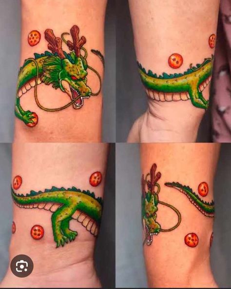 Dragon Tattoo Color, Shenlong Tattoo, Shenron Tattoo, Tattoos Pulseras, Sheng Long, Long Tattoo, Shen Long Tattoo, Ball Tattoo, Game Decor